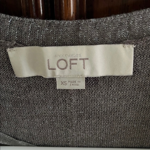 LOFT Charcoal Open-Front Cardigan - Picture 2 of 4